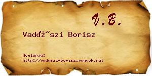 Vadászi Borisz névjegykártya